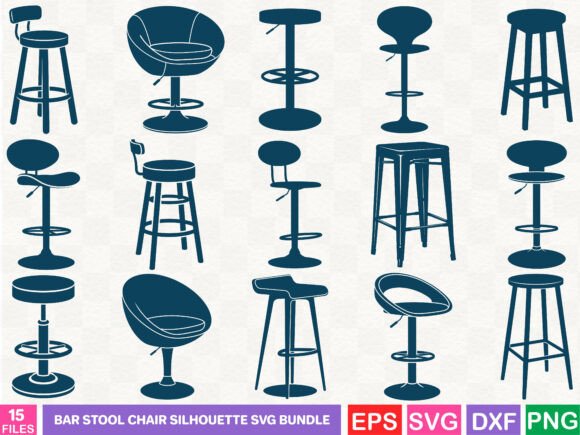 Bar Stool Chair Silhouette SVG Bundle