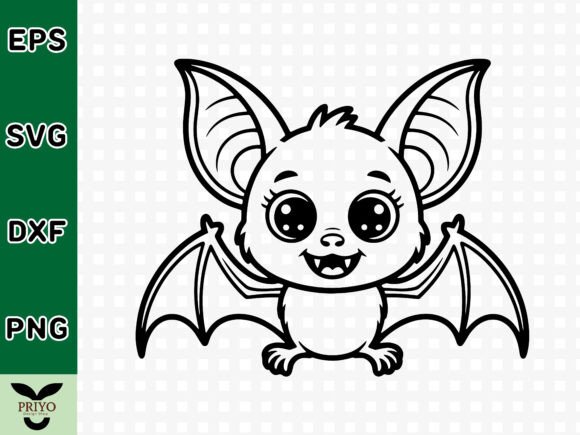 Cute Baby Bat SVG, Kawaii Bat SVG