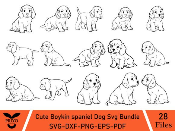 Cute Boykin Spaniel Dog SVG Bundle