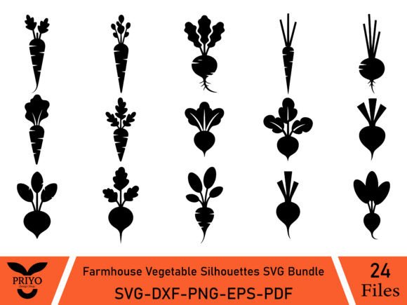 Farmhouse Vegetable Silhouettes SVG