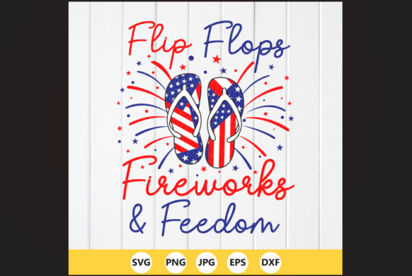 Flip Flops Fireworks Freedom SVG