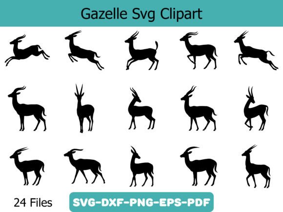 Gazelle SVG Clipart: Cute Gazelle SVG