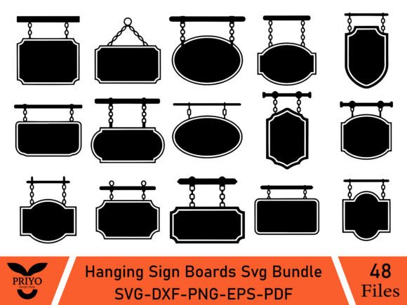 Hanging Sign Boards SVG Bundle