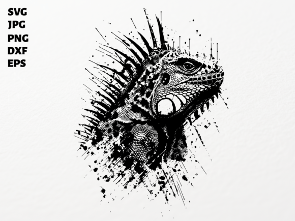 Iguana Splash Art SVG for Cricut