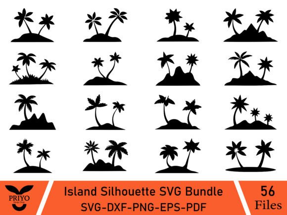 Island Silhouette SVG Bundle