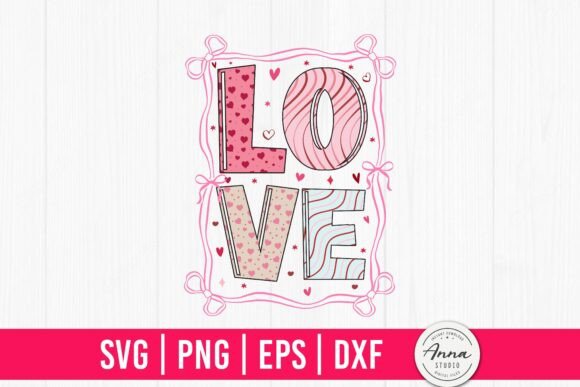 Love Coquette Bow Valentine’s Day SVG