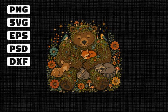 Mama Bear Woodland Friends SVG