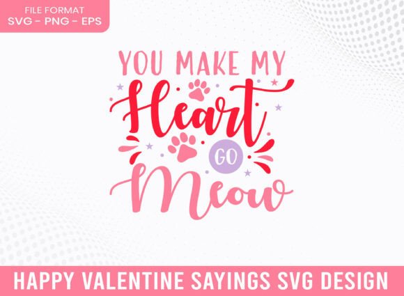 My Heart Meow Happy Valentines Day SVG