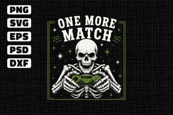 One More Match Skeleton Gamer SVG