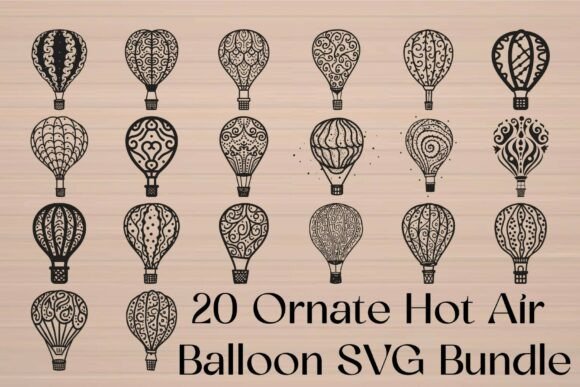 Ornate Hot Air Balloon SVG Bundle
