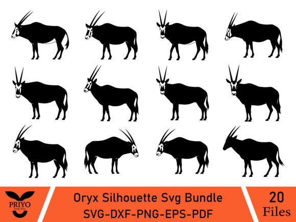 Oryx Silhouette SVG Bundle