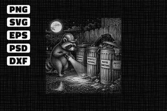 Raccoon Searching for Treasure SVG