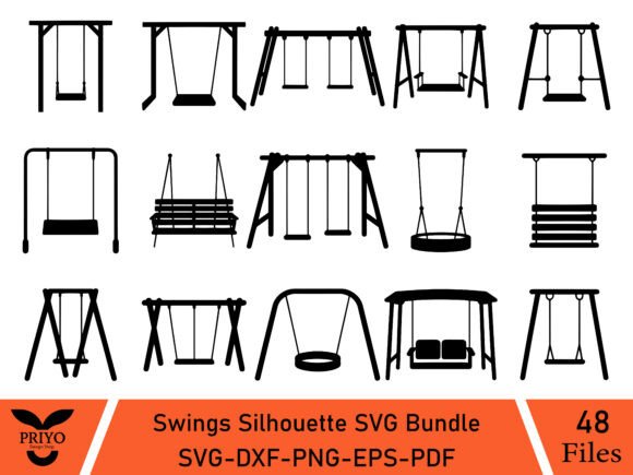 Swings Silhouette SVG Bundle